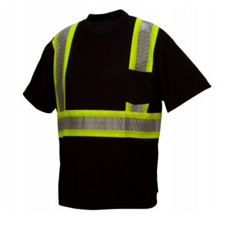 Pyramex Safety RTS2311 T-Shirt - Broken Heat Sealed Tape T-Shirt ANSI Type O Class 1 Black