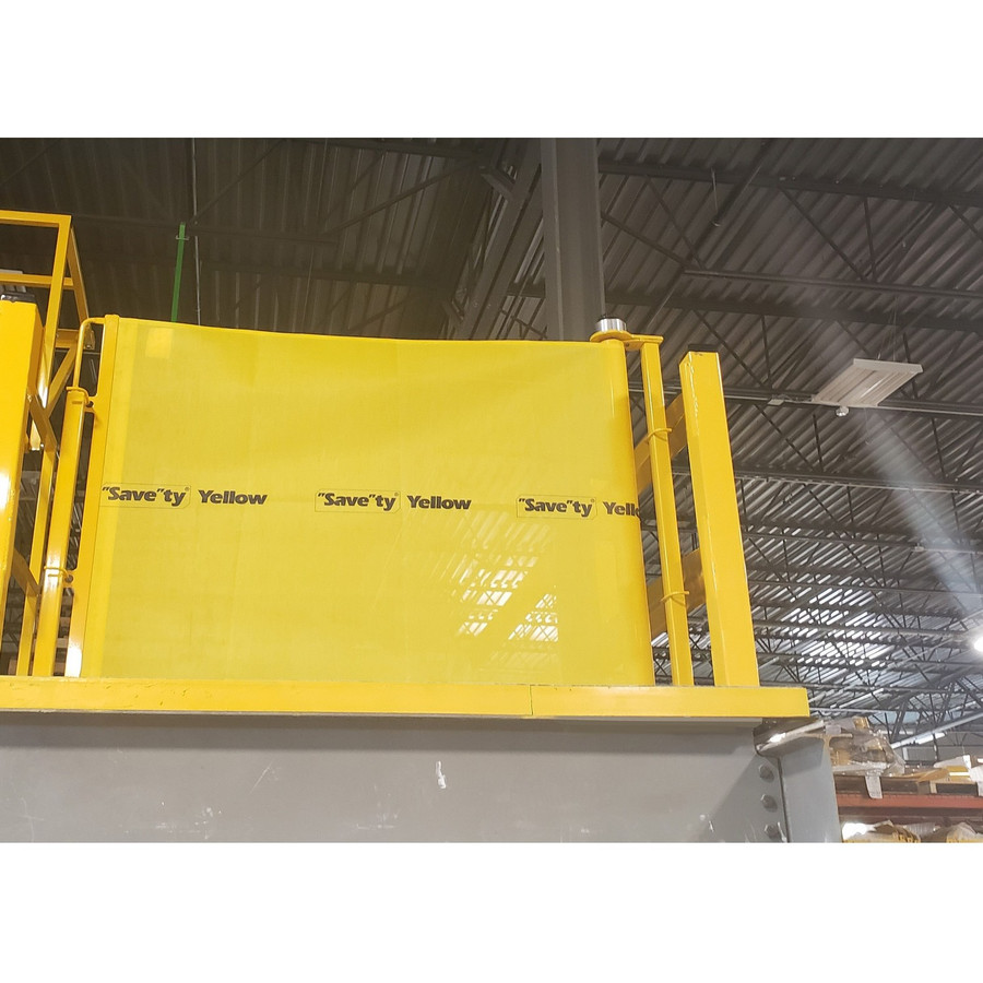 Savety Yellow 11-12' PVC Retractable Fabric Gate