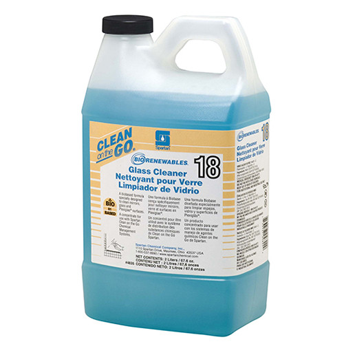 Spartan Chemical 483502 BioRenewables Glass Cleaner 18 Versafill 3, 2 Liter, 4/Case