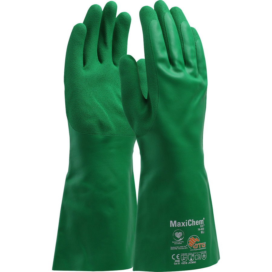 PIP 76-833 Maxichem Cut Nitrile Blend Coated Glove With HPPE Liner And Non-Slip Grip On Palm & Fingers - 14", Cut Resistant Glove, A2