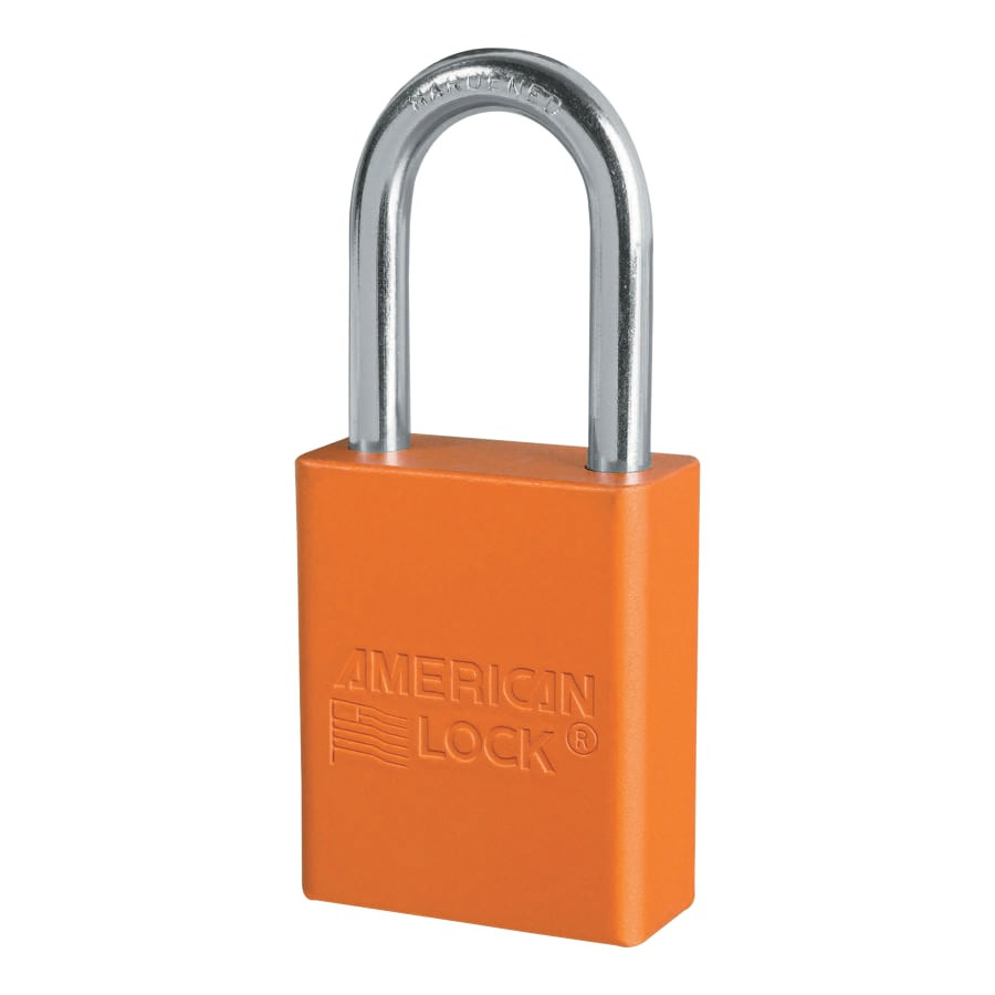 American Lock AMK045-A1106ORJ Solid Aluminum Padlock, 1/4 in dia, 1-1/2 in L x 3/4 in W, Orange