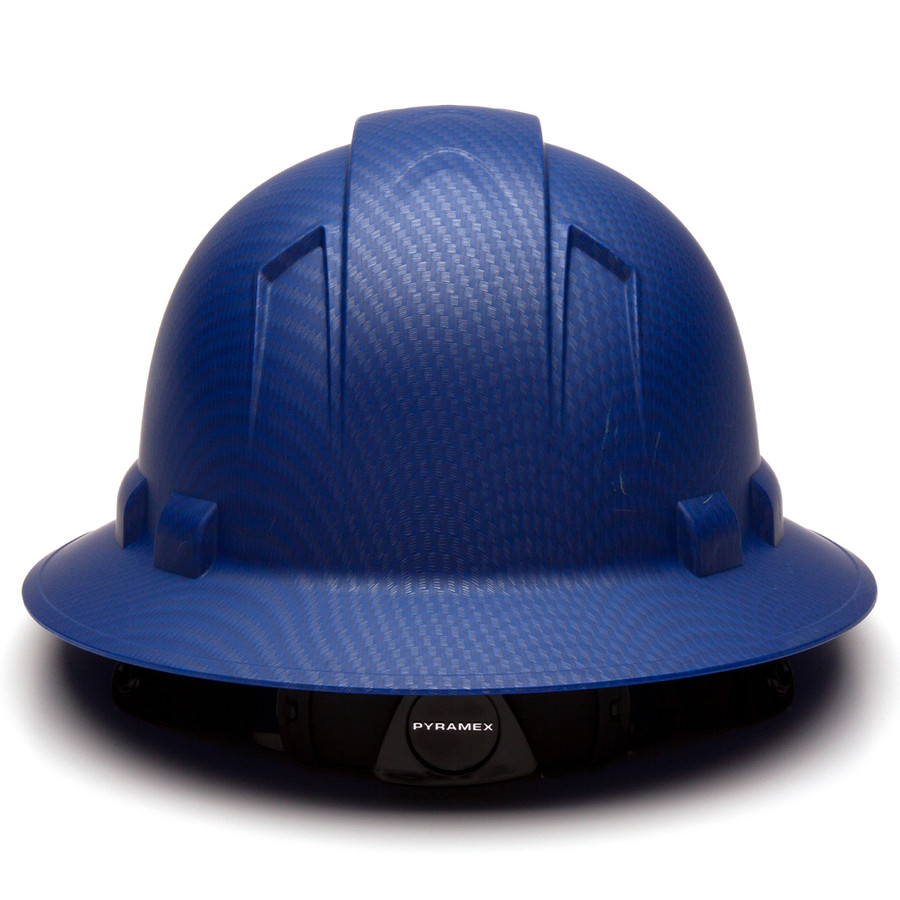 Pyramex Safety HP54122 Ridgeline Full Brim Hard Hat Matte Blue Graphite Full Brim 4 Pt Ratchet Suspension