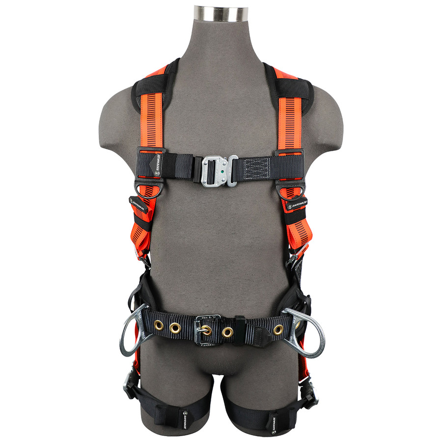 Safewaze FS99160-E-QC V-Line Construction Harness- 3D, QC Chest/Legs