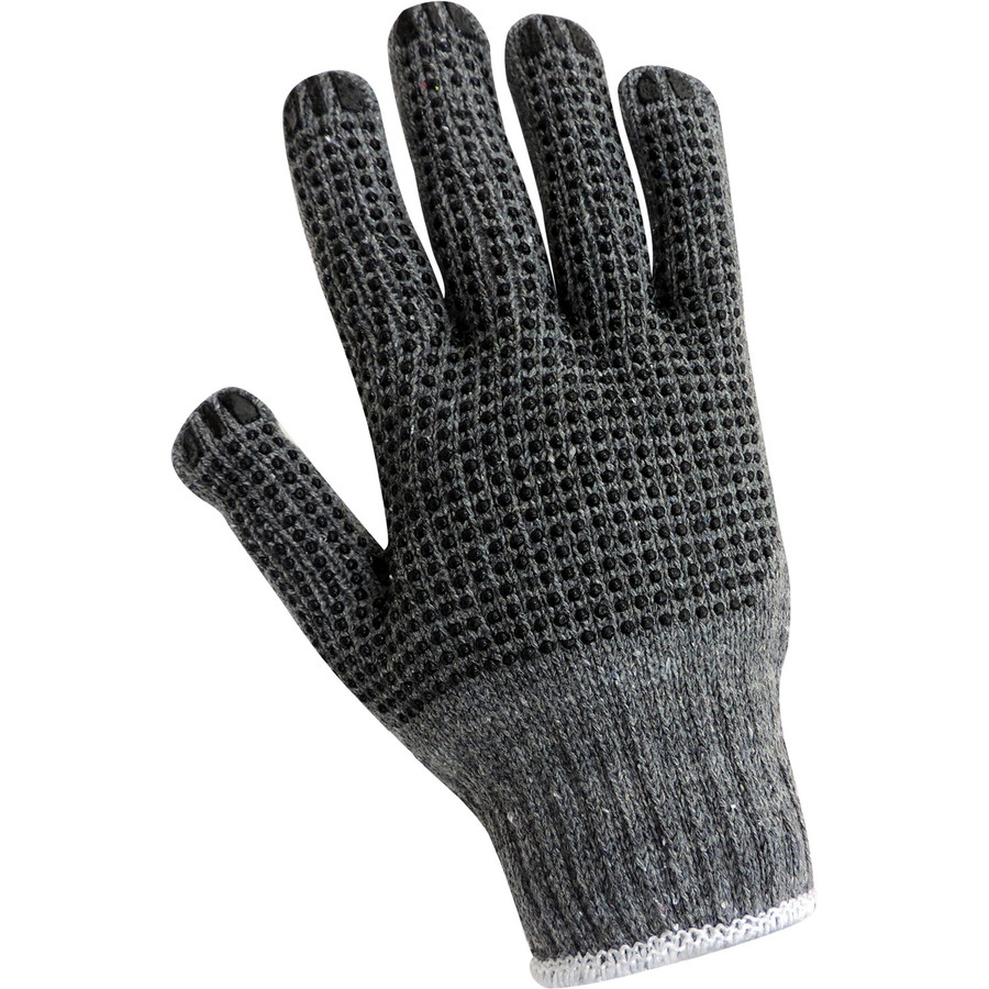 Global Glove S65D2-W - Ladies Gray Polyester/Cotton Dotted Gloves