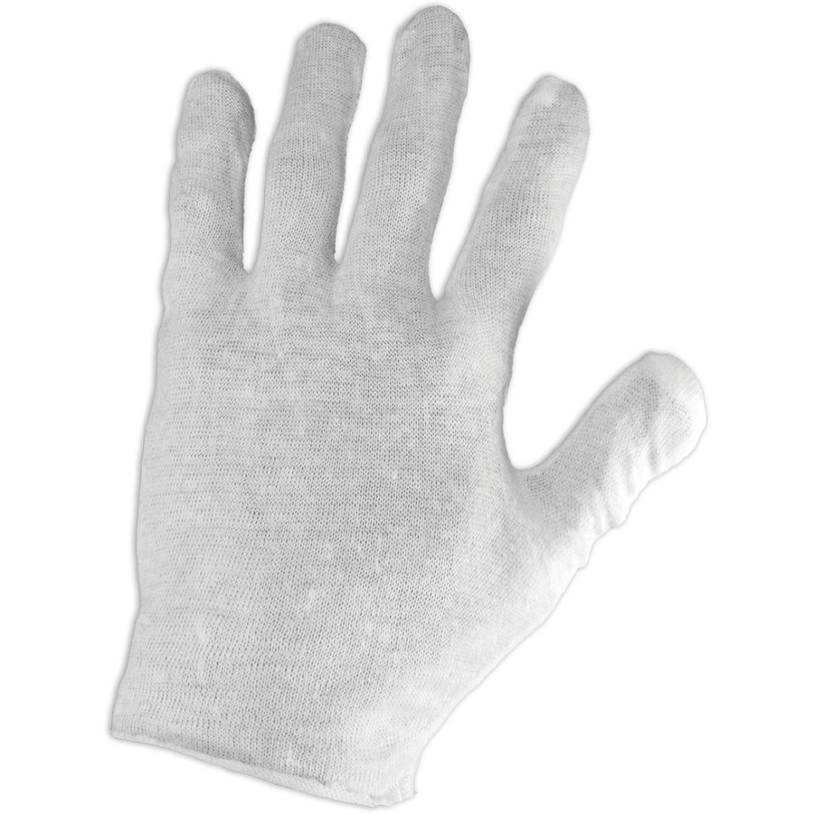 Global Glove L100PC Bleached White Lightweight Reversible Seamless Polyester/Cotton Gloves