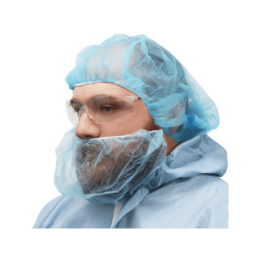 Global Glove NW-PPBR18-B FrogWear Blue Polypropylene Disposable Beard Covers