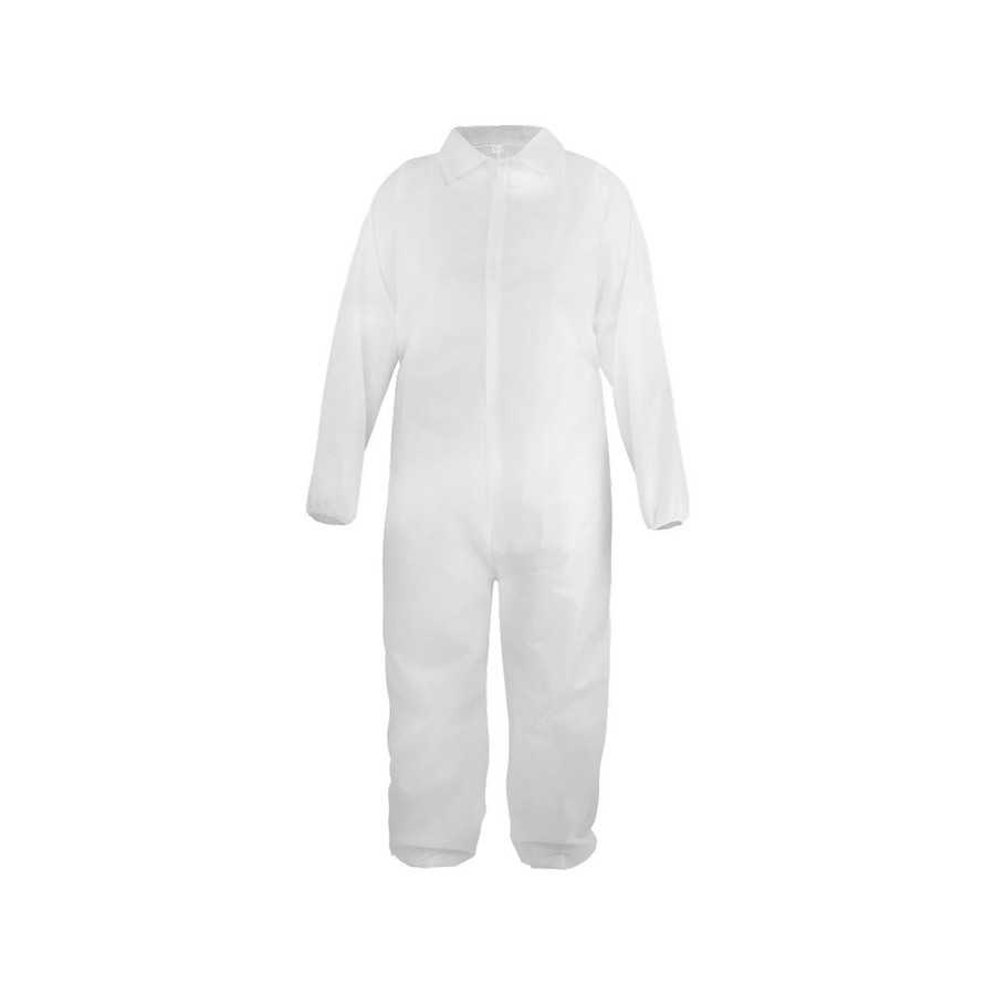 Global Glove NW-SMS330COV-M FrogWear SMS Material Disposable Non-Woven Coveralls with Collar