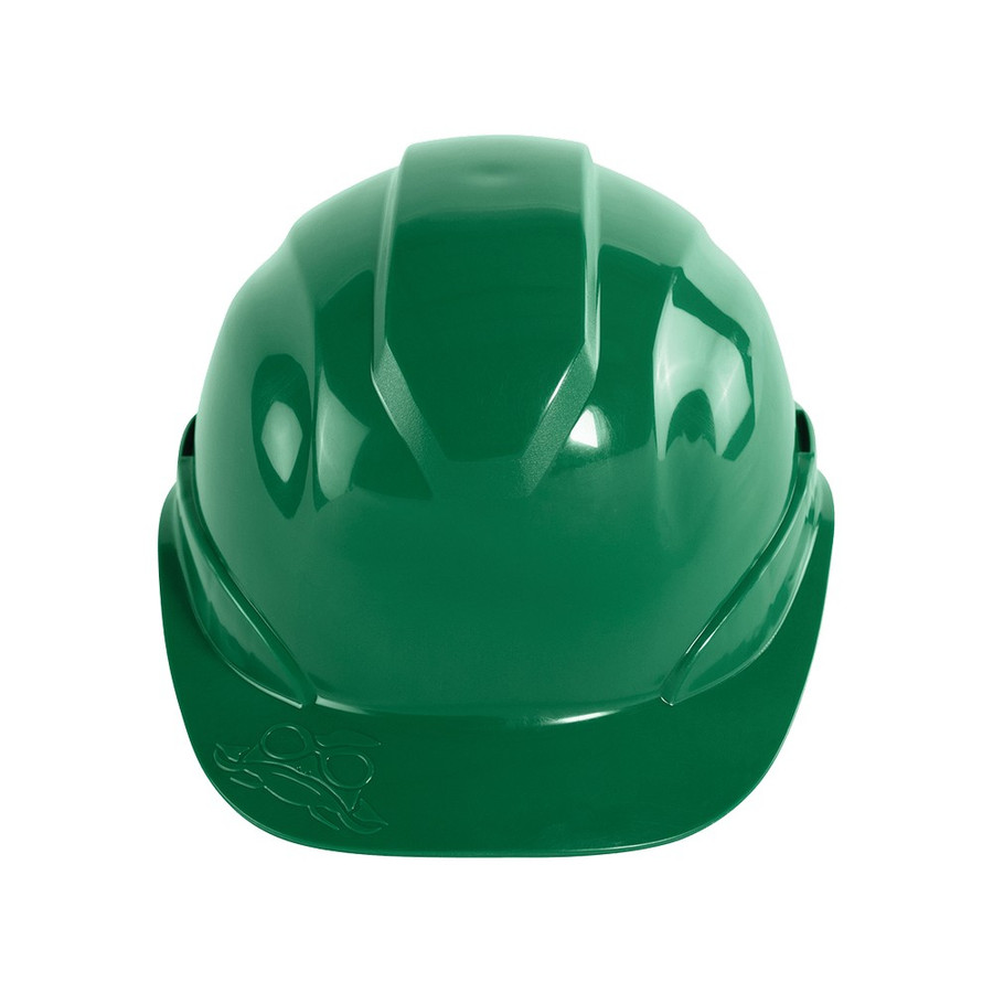 Global Glove HH-C2-G Bullhead Safety Head Protection Green Unvented Cap Style Hard Hat With Six-Point Ratchet Suspension
