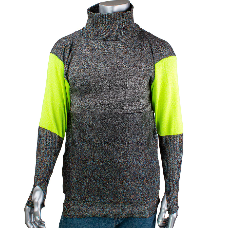 PIP P601BP4CMHVBPP1TH Kut Gard ATA PreventWear Blended Cut Resistant Pullover with Hi-Vis Sleeves