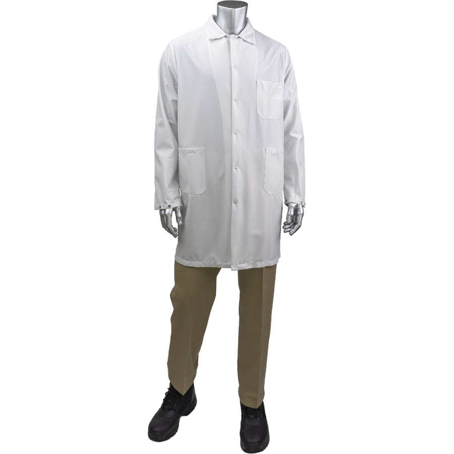 PIP BR51-47WH Uniform Technology StatMaster Long ESD Labcoat