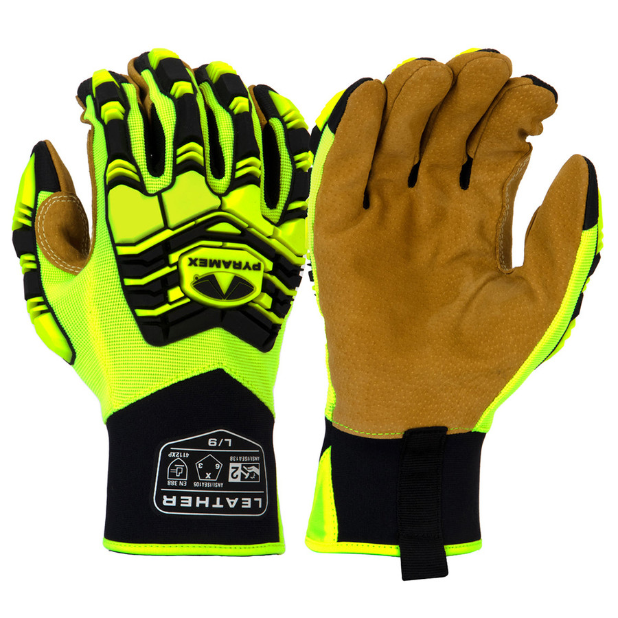 Pyramex Safety GL805HT High Impact TPR Leather Palm Gloves
