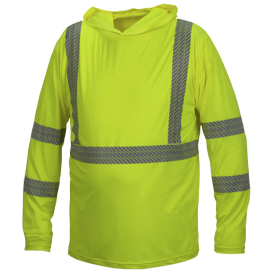 Pyramex Safety RLPH110 Long Sleeve Pullover Hoodie Class 2 Lime