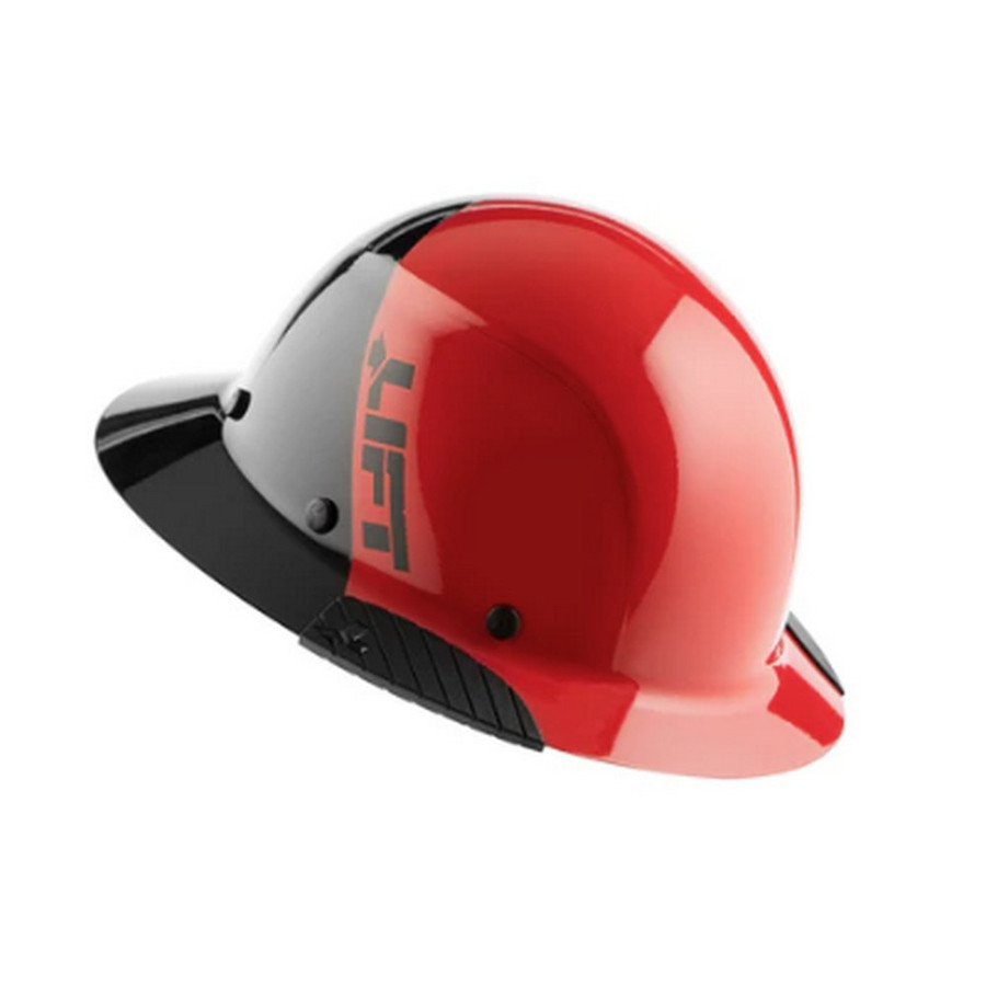 Lift Safety HDF50-20RD DAX Fiber Resin Full Brim Hard Hat, Red/Black