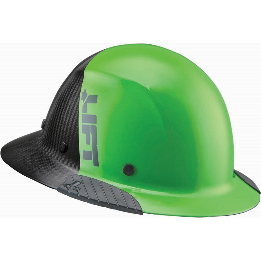 Lift Safety HDF50C-20GC DAX Carbon Fiber Cap Style Hard Hat, Lime Green/Black