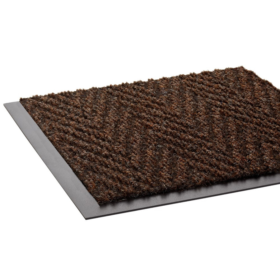 Crown Matting CN 0035BR Chevron 3'x5' Brown Entrance Matting