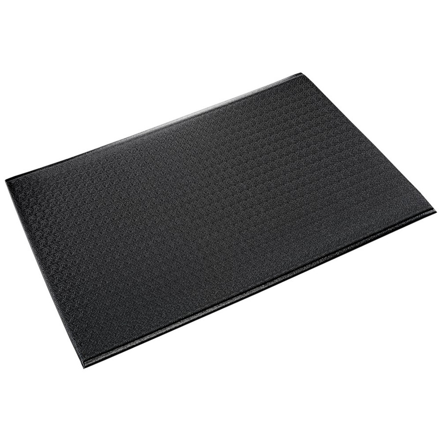 Crown Matting WBRZ036KD-75 Wear-Bond Comfort-King Diamond-Surface 3'x75' Black Anti-Fatigue Matting