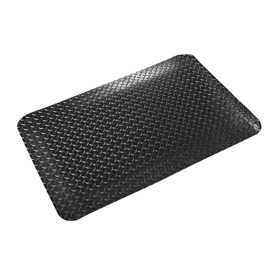 Crown Matting WD 1223BK Workers-Delight Deck Plate 2'x3' Black Anti-Fatigue Matting