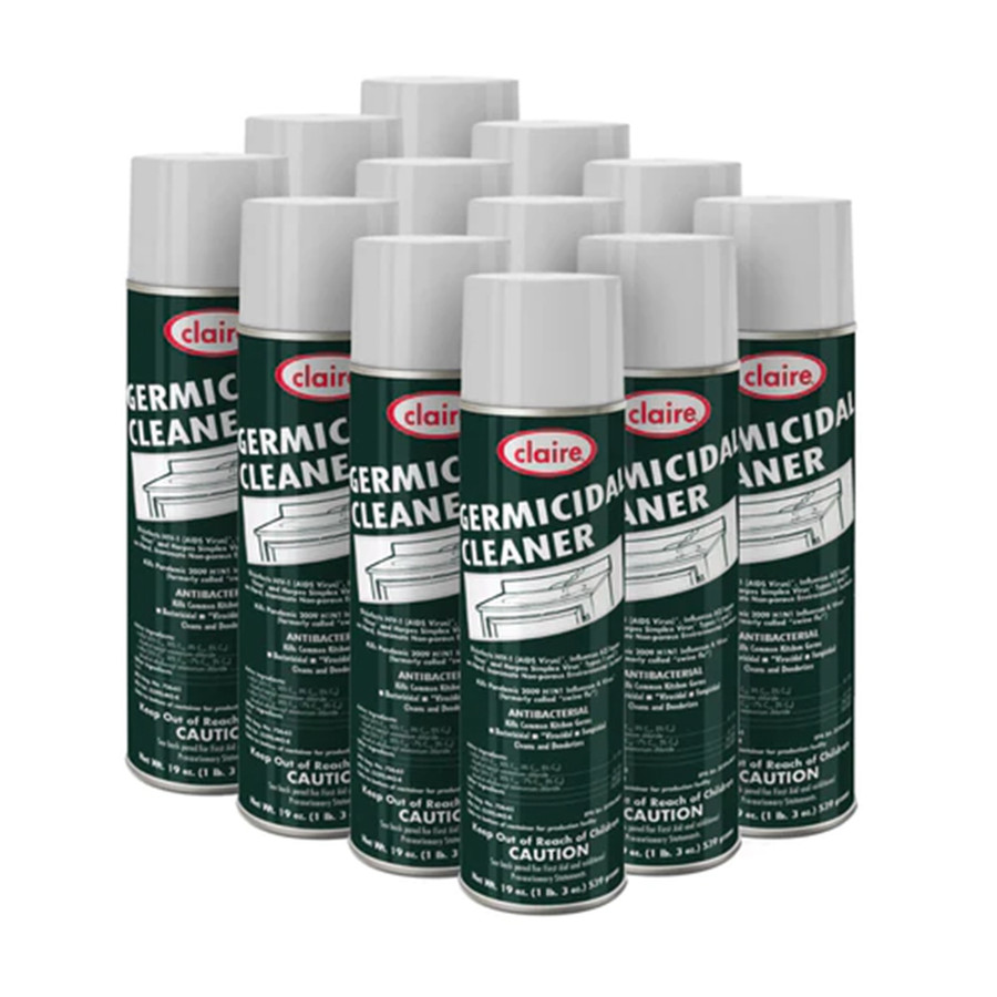 Claire C873 Germicidal Disinfectant Cleaner (19 oz. Aerosol Cans) - Case of 12