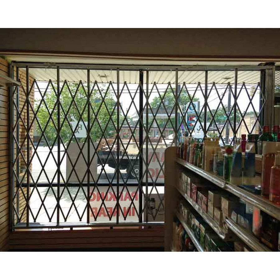 Illinois Engineered Products HYDP1470 Storefront Security Gate - 14' W x 7' H, w/ Folding Top & Bottom