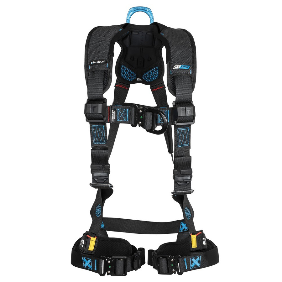 FallTech 8124BFDQC FT-One 2D Climbing Non-Belted Full Body Harness, Quick Connect Adjustments