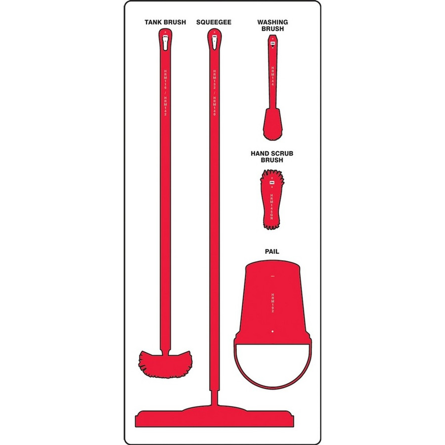 AccuformNMC PSB111WTRD Wet Zone Store-Boards Shadow Boards Accu-Shield White Red Board Only