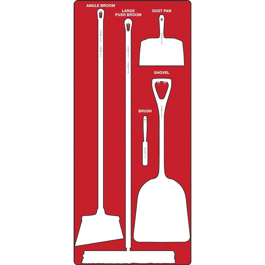 AccuformNMC PSB610RDWT Dry Zone Store-Boards Shadow Boards Max-Duty Aluminum Red White Board Only