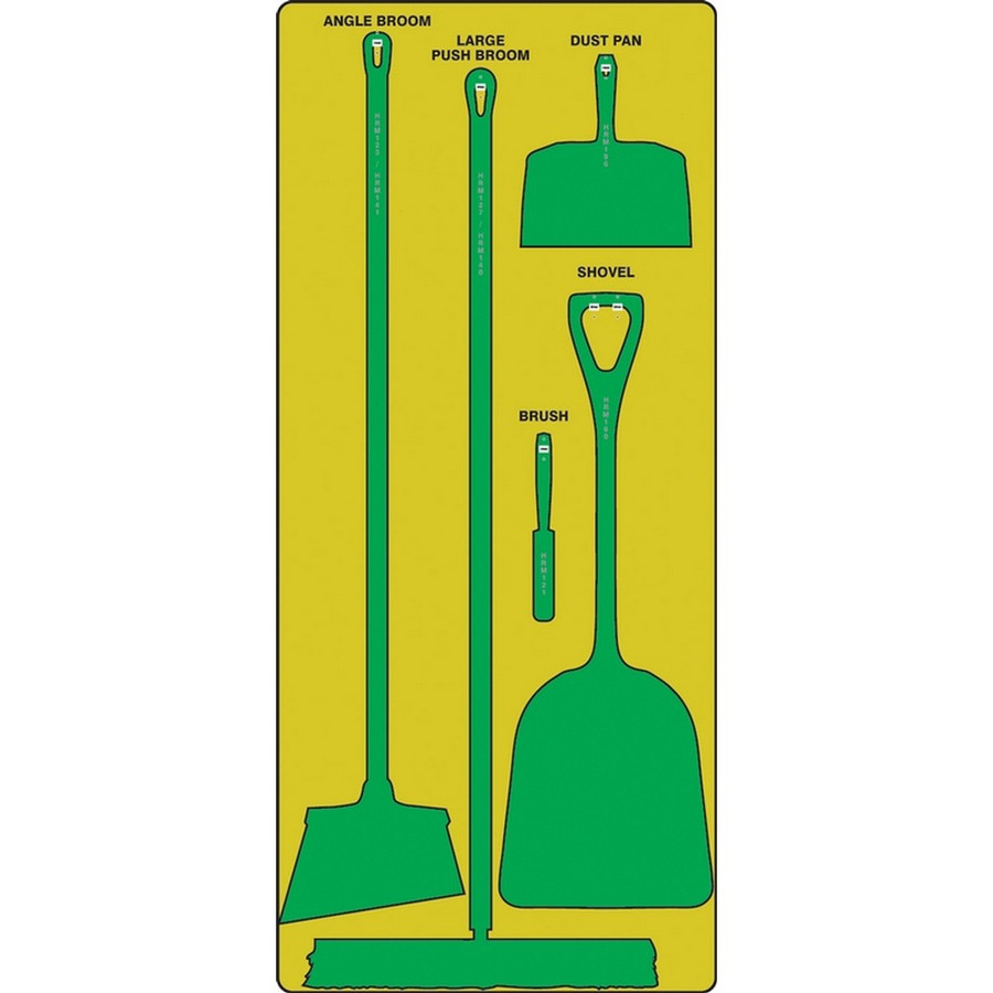 AccuformNMC PSB610YLGN Dry Zone Store-Boards Shadow Boards Max-Duty Aluminum Yellow Green Board Only