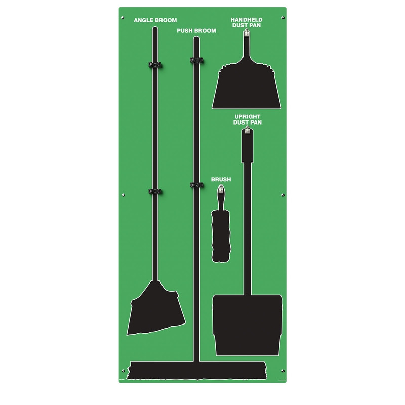 AccuformNMC PSB614GNBK Clean & Sweep Store-Boards Shadow Boards Max-Duty Aluminum Green Black Board Only