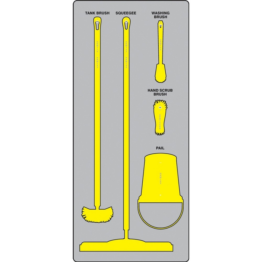 AccuformNMC PSB711GTYL Wet Zone Store-Boards Shadow Boards Ultra Aluma-Lite Graphite Yellow Board Only