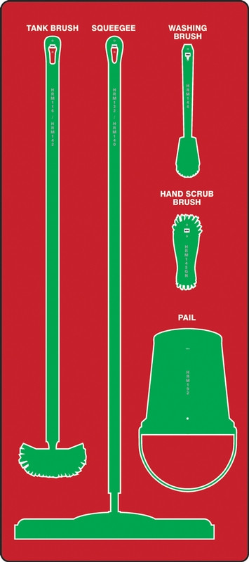 AccuformNMC PSB711RDGN Wet Zone Store-Boards Shadow Boards Ultra Aluma-Lite Red Green Board Only