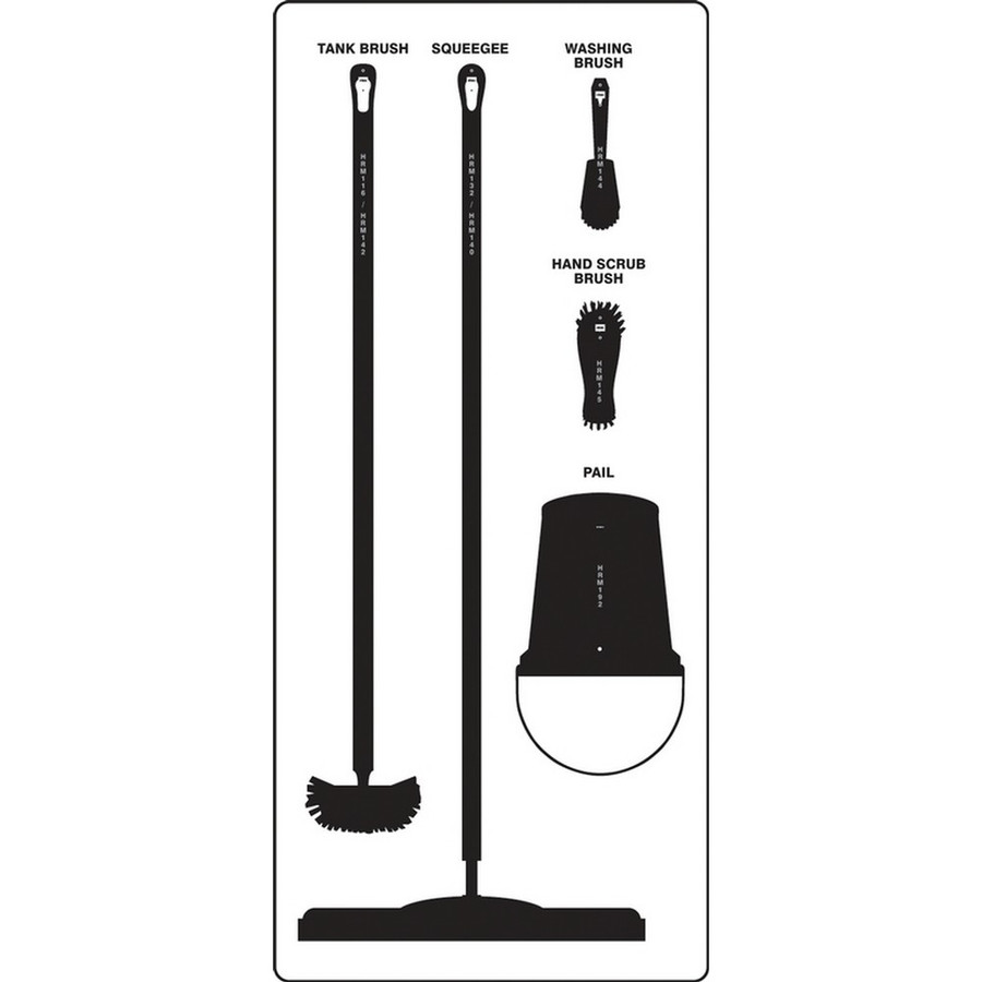 AccuformNMC PSB711WTBK Wet Zone Store-Boards Shadow Boards Ultra Aluma-Lite White Black Board Only