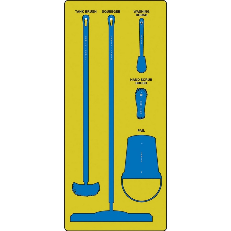 AccuformNMC PSB711YLBU Wet Zone Store-Boards Shadow Boards Ultra Aluma-Lite Yellow Blue Board Only