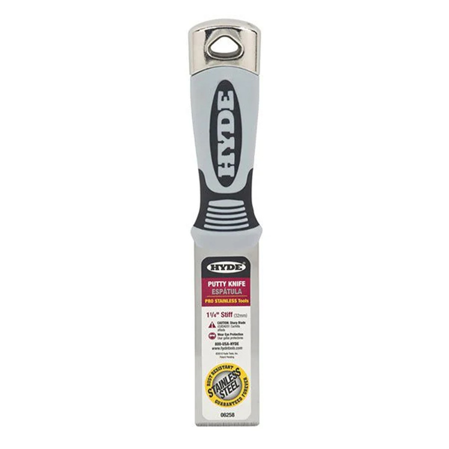 Hyde 143624 Putty Knife, Stiff 1 1/4 Blade Width