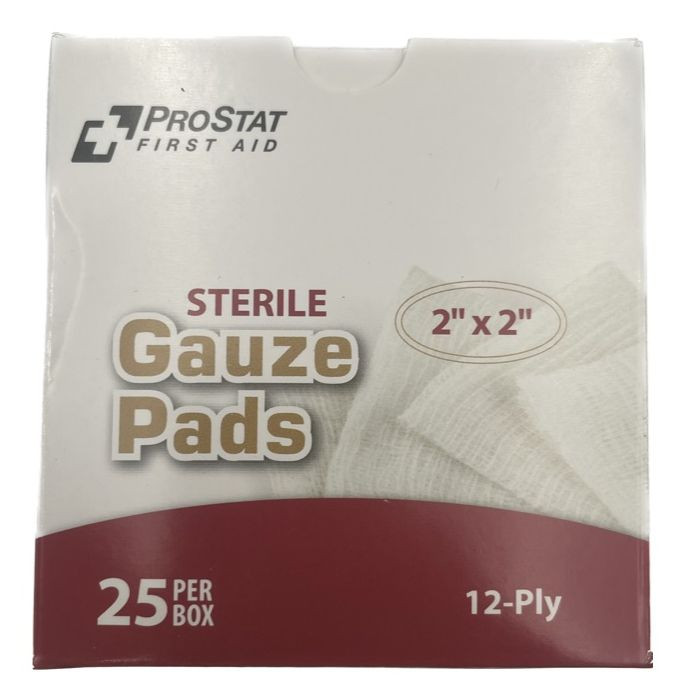 Prostat 2198 Gauze Pads 2" x 2" - Sterile - 25 Count