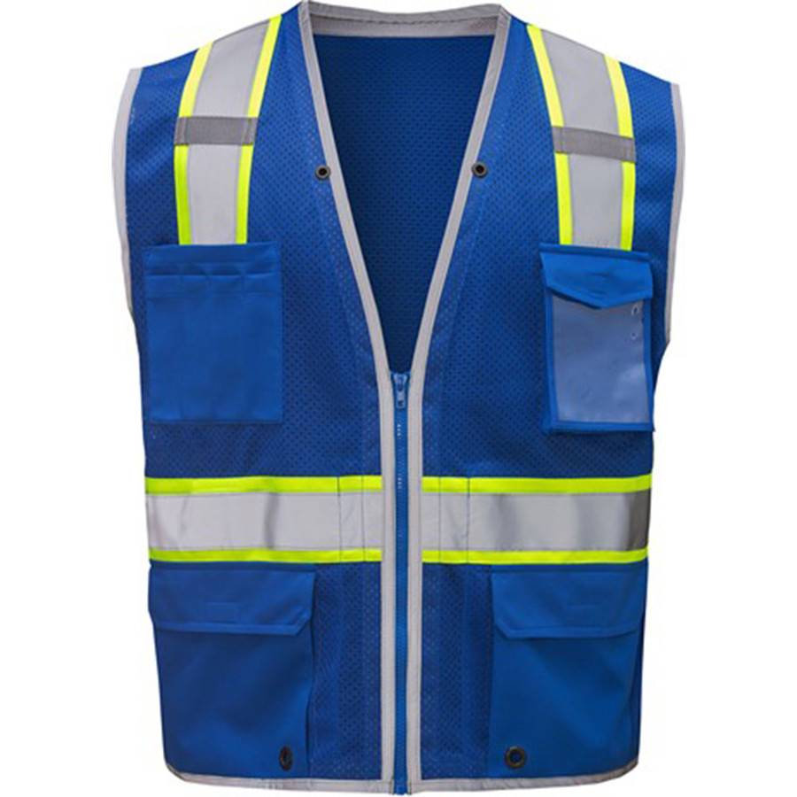 GSS Safety 1713 Enhanced Visibility Hype-Lite Heavy Duty Safety Vest - Blue