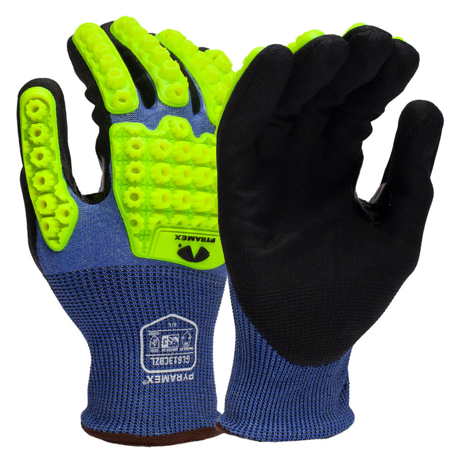 Pyramex Safety GL613CBZ Micro-Foam Nitrile A4 Cut Level 3 Impact Gloves