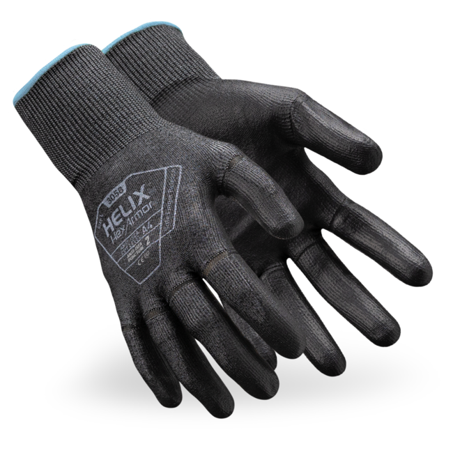 HexArmor 3058 Helix Knit, PU Coated, Cut Level A4 Finger Release Gloves