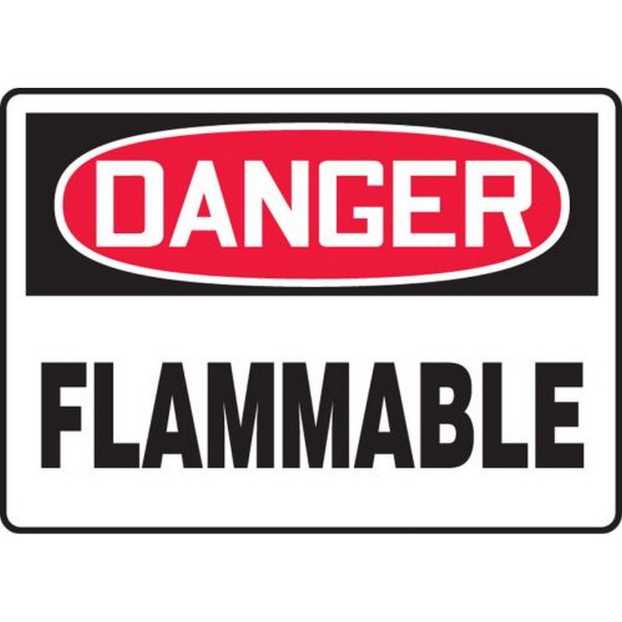 Accuform NMC MCHL228VP OSHA Danger Safety Sign: Flammable 7"X10" Plastic Sign