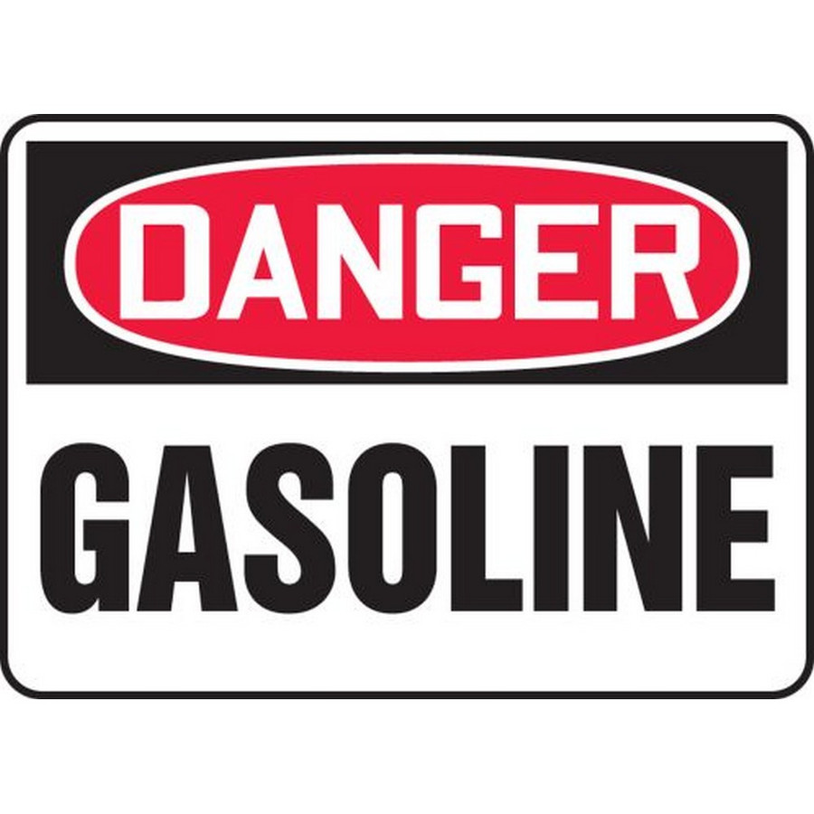 Accuform NMC MCHL245XP OSHA Danger Safety Sign: Gasoline 10"X14" Accu-Shield Sign