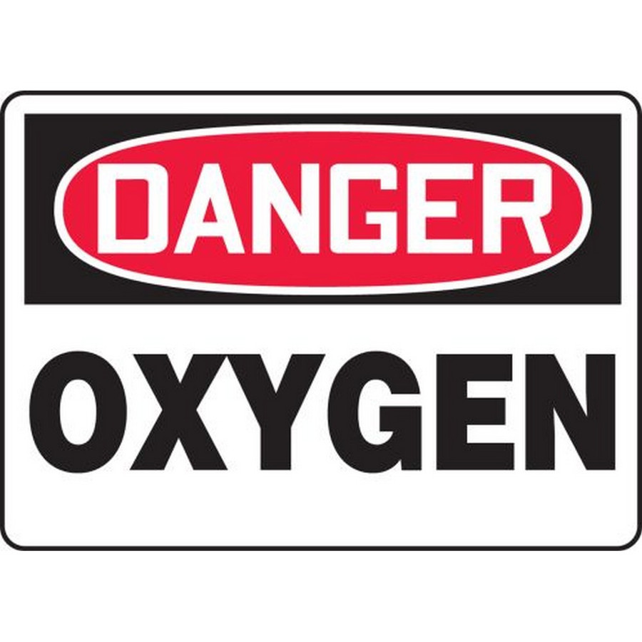 Accuform NMC MCHL168XL OSHA Danger Safety Sign: Oxygen 7"X10" Aluma-Lite Sign