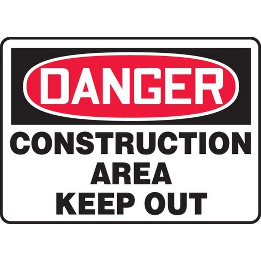 Accuform NMC MCRT101XT OSHA Danger Safety Sign: Construction Area - Keep Out 7"X10" Dura-Plastic Sign