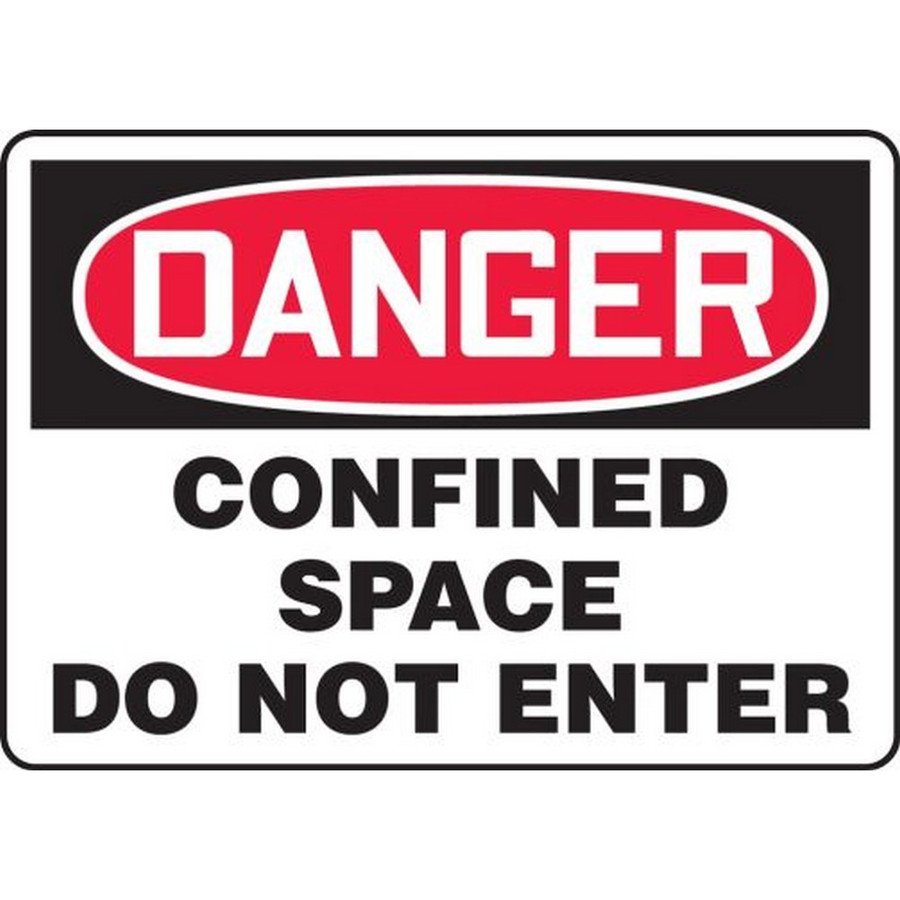Accuform NMC MCSP006XT OSHA Danger Safety Sign: Confined Space - Do Not Enter 7"X10" Dura-Plastic Sign