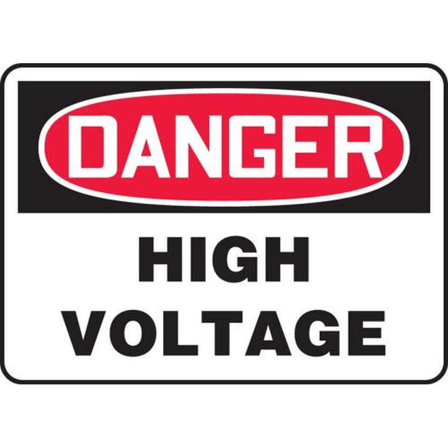 Accuform NMC MELC114XT OSHA Danger Safety Sign: High Voltage 10"X14" Dura-Plastic Sign