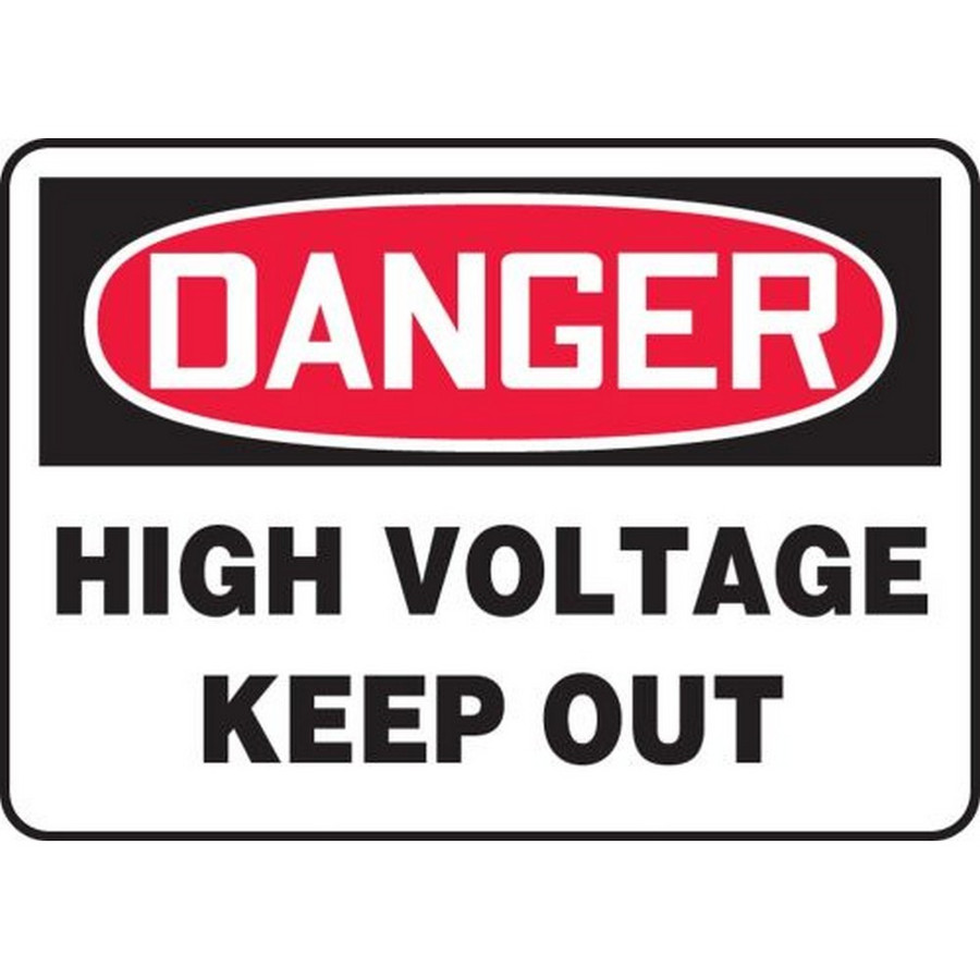 Accuform NMC MELC128XP OSHA Danger Safety Sign: High Voltage - Keep Out 10"X14" Accu-Shield Sign
