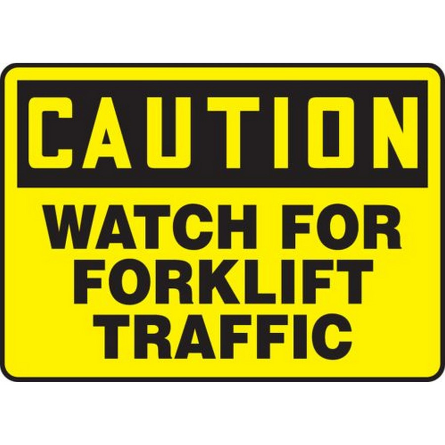Accuform NMC MVHR633VP OSHA Caution Safety Sign: Watch For Forklift Traffic 10"X14" Plastic Sign