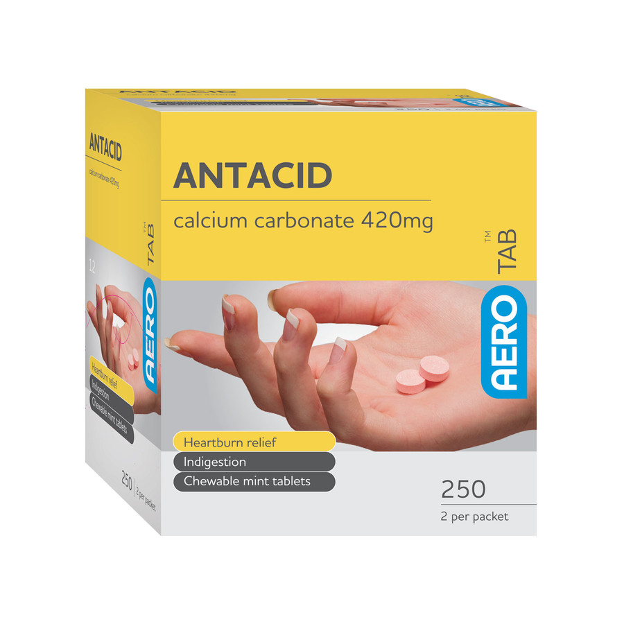 Aero Healthcare ATAN250 AEROTAB Antacid Tablets 250/box
