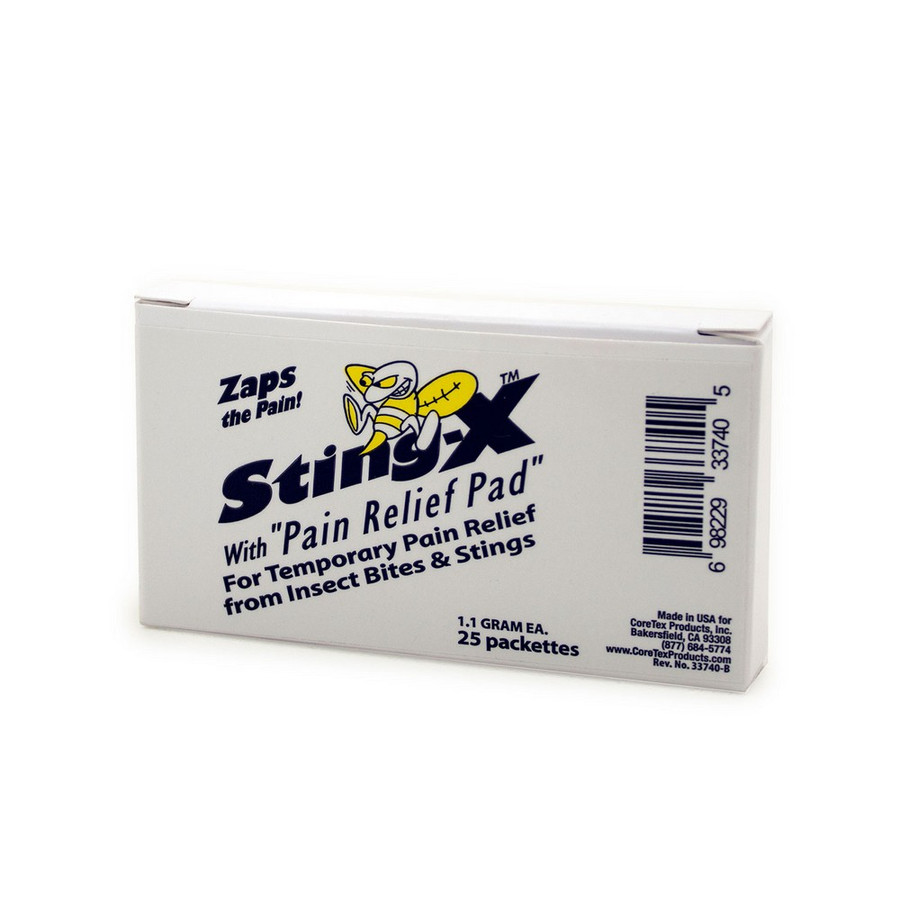 Aero Healthcare 33740 StingX Pain Relief Wipes, 25/box
