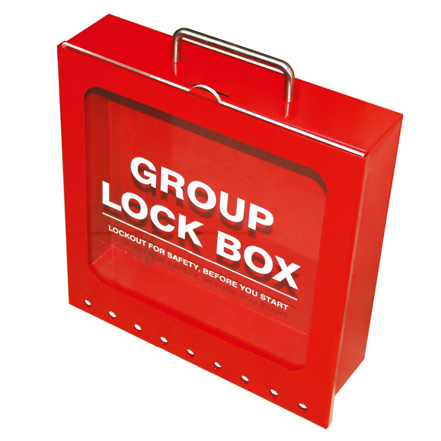 Zing Green 7387 Group Lock Box, Steel, Red, 9 Padlock Capacity
