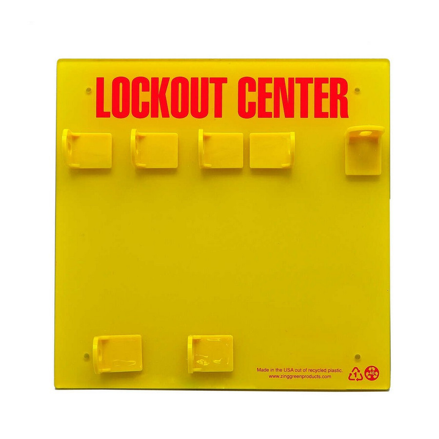 Zing Green 7113E RecycLockout Lockout Station, 3 Padlock, Unstocked