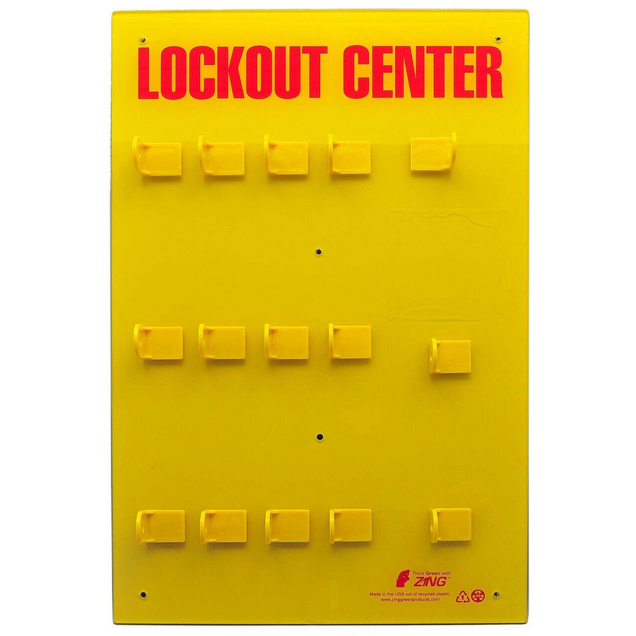 Zing Green 7115E RecycLockout Lockout Station, 12 Padlock, Unstocked